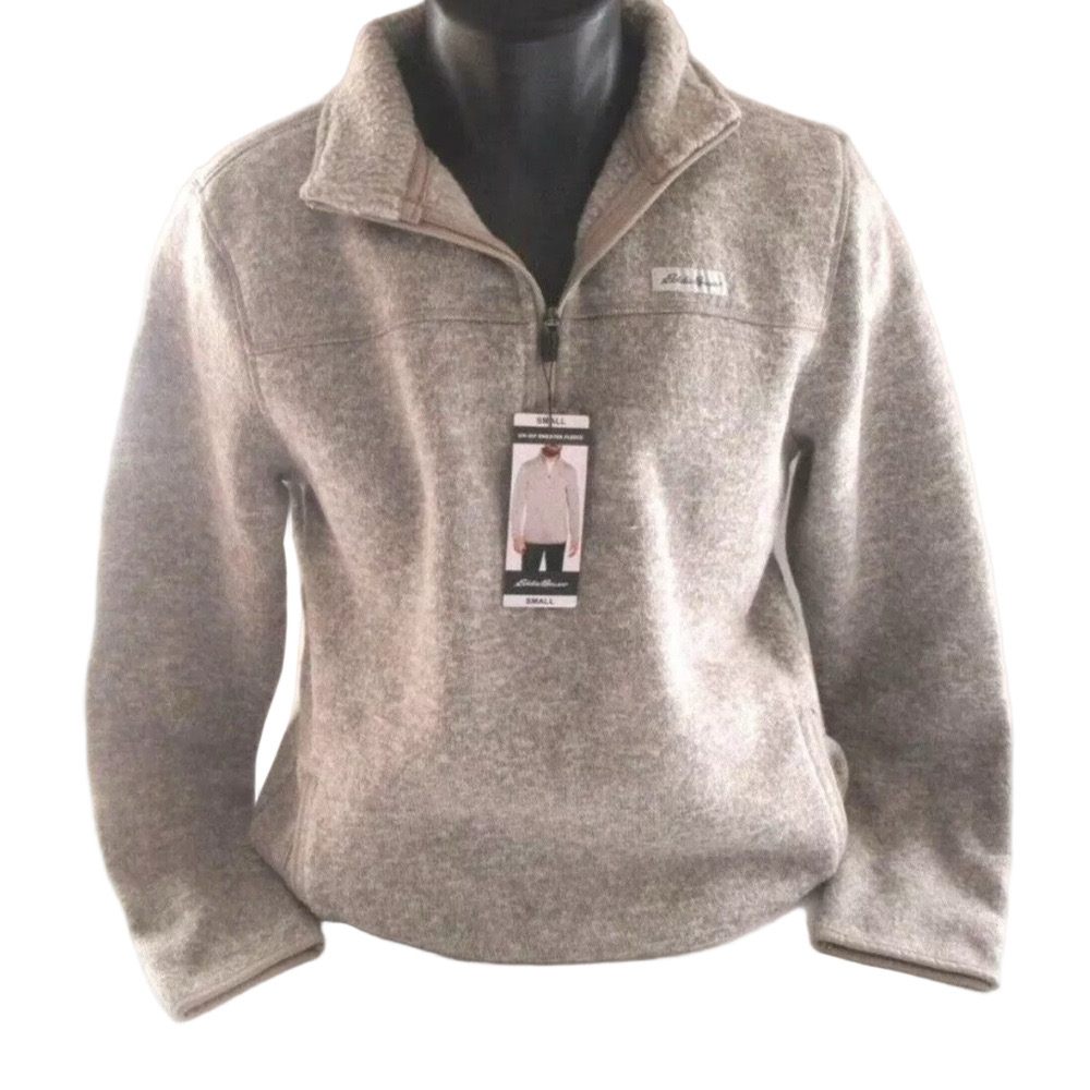 Eddie Bauer Gray Zip Up Sweater with Standing Collar